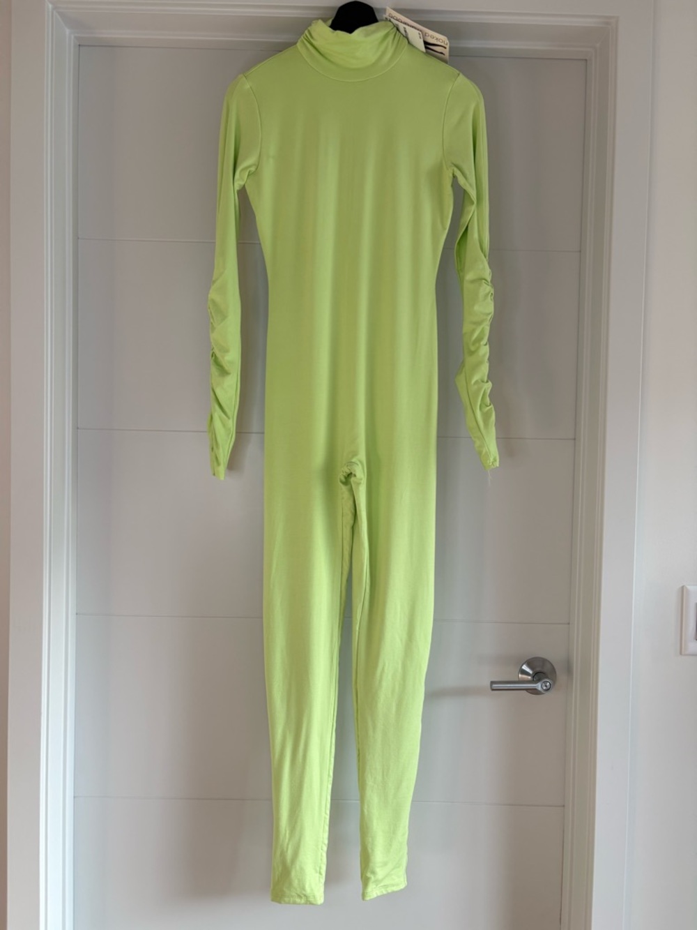 Naked Wardrobe Lime Green Jumpsuit with Long-Sleeves NWT - Picture 2 of 7